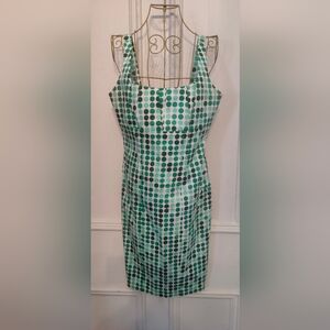 Calvin Klein green polka dot dress, size 4